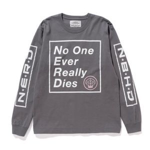 N.E.R.D X NEIGHBORHOOD Grey Long Sleeve Shirt Size Small Limited Edition BNWT